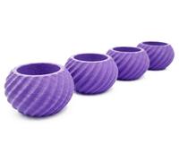 Spiral Matte Egg Cup Set of 4 - Modern Geometric Egg Holder for Soft & Hard Boiled Eggs - Shatterproof, Eco-Friendly & Made in UK - Unique Textured Breakfast Decor (Royal Lavender Pack of 4)