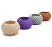 Spiral Matte Egg Cup Set of 4 - Modern Geometric Egg Holder for Soft & Hard Boiled Eggs - Shatterproof, Eco-Friendly & Made in UK - Unique Textured Breakfast Decor (Artisan Mix Collection Pack of 4)