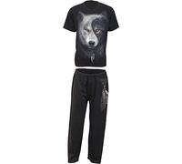 Spiral - Men - Wolf CHI - 4pc Mens Gothic Pyjama Set, L, Black