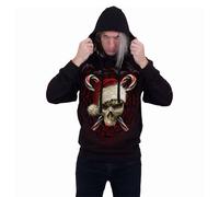 Spiral Men's Candy Cane Santa Hoodie in Black | Size: Medium Spiral Black M