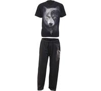Spiral Men's WOLF CHI - 4pc Gothic Pyjama Set in Black | Size: Small Spiral Black S