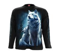 Spiral Men's Wolf Guardian Long-Sleeved T-Shirt in Black | Size: Medium Spiral Black M