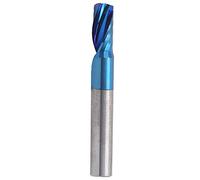 Spiral Milling Cutter Single Blade Tungsten Steel Blue Plating CNC Router Bit, High Strength Wear Resistant End Mill with Nano Coating for Wood Plastic Aluminum,