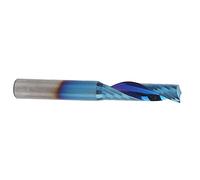 Spiral Milling Cutter Single Blade Tungsten Steel CNC Router Bit, Nano Blue Coating, 6x22x50mm for Wood Plastic Aluminum, High Chip Removal Efficiency