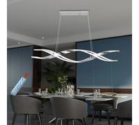 Spiral Modern Chrome LED pendant lights Dimmable L120cm dining room lamp Twist Creative designs Height-adjustable Dining table Chandeliers Kitchen Office Bedroom Living room lighting 78W 6400LM