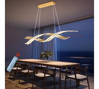 Spiral Modern Gold LED Pendant Lights Dimmable L100cm 68W Dining Room lamp Twist Creative Designs Height-Adjustable Dining Table Chandeliers Kitchen Office Bedroom Living Room Lighting 5600LM