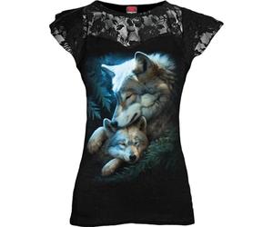 Spiral - Mother's Love - Lace Layered Cap Sleeve Top Black - 4XL