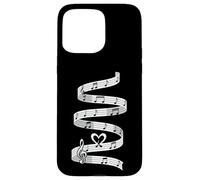 Spiral Music Staff Notes Heart Melody Design Case for iPhone 15 Pro Max