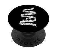 Spiral Music Staff Notes Heart Melody Design PopSockets Adhesive PopGrip