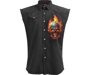 Spiral - Night Rider - Sleeveless Stone Washed Worker Black