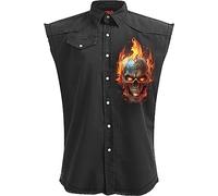 Spiral - Night Rider - Sleeveless Stone Washed Worker Black - L