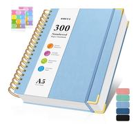 Spiral Notebook, 300 Numbered Pages Notebooks College Ruled with Contens, 100GSM Thick Journal for Women Men, Hardcover Leather Lined Journal for Writing, Large A5 Journaling Notebooks for Work School
