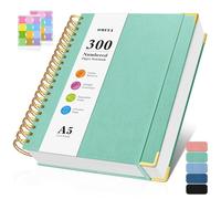 Spiral Notebook, 300 Numbered Pages Notebooks College Ruled with Contens, 100GSM Thick Journal for Women Men, Hardcover Leather Lined Journal for Writing, Large A5 Notebooks for Work School, 6" x 8"