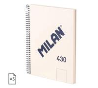 Spiral Notebook A5/80K Blank Beige Milan Milan School Student Notes University H