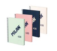 Spiral Notebook A5/80K Blank Mix (4Pcs) Milan Milan School Student Notes Univers