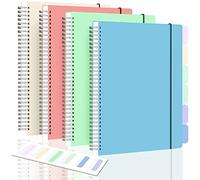 Spiral Notebook, College Ruled Notebook Journal, 8.5" x 11" Lined Paper Journal Notebook Pack, A4 Large Subject Notebook for Work, School, Notes, 560 Pages, 24pcs Index Tabs, Assorted Pastel Notebook
