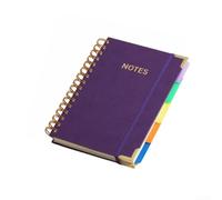 Spiral Notebook for A5 with 5 Dividers PU Leather Spiral Notebook (Purple)