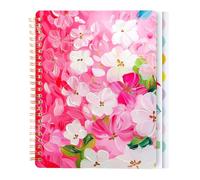 Spiral Notebook for Women, 8.25" x 6.25" Journal with Durable Hardcover and 160 Lined Pages with Large Pockets - Perfect to Stay Organized and Boost Productivity at Work or School (flowers-A
