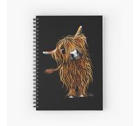 Spiral Notebook HiGHLaND CoW PRiNT SCoTTiSH ' CoooWeee ' BY SHiRLeY MacARTHuR A5 120 Pages