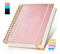 Spiral Notebook Journal 8.5” x 11”, 300 Pages Hardcover Leather Lined Journals for Women Men, A4 Large College Ruled Notebooks with 100 GSM Thick Paper, Spiral Journal for Writing Work School, Pink