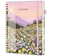 Spiral Notebook Journal 8.5” x 11”, A4 Large Notebooks for Women Men, College Ruled Lined Journal, 100 GSM Paper, Hardcover Spiral Bound Journals for Work School Note Taking, Wildflower Mountainside