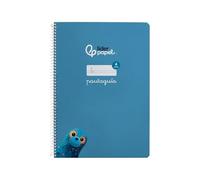 Spiral notebook liderpapel a4 guidelines soft cover 80h 75 g ruled box 4 mm blue.