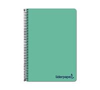 Spiral notebook liderpapel a4 micro wonder plastic cover 120h 90g box 5mm 5 bands 4 drills green color