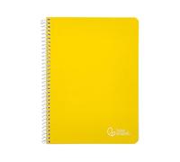 Spiral notebook liderpapel a4 witty hardcover 80h 90g two wide ruled 3.5mm with margin color yellow