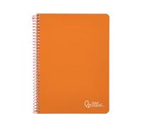 Spiral notebook liderpapel a4 witty hardcover 80h 90g two wide ruled 3.5mm with margin orange color