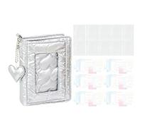 Spiral Notebook - M5 13.8cm Ring Binder Journal, Cute Heart Charm Planner, cloth cotton paper material longtail portable writing organizer | home dorm room school study creative stationery