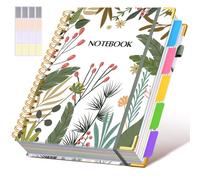Spiral Notebooks 8.5"x11" for Work with Removable Dividers Tabs,300 Pages 5 Subject Notebook College Ruled,100GMS Notebook journal for School Note taking,Lined Journal for Women,A4 Colorful Botanicals