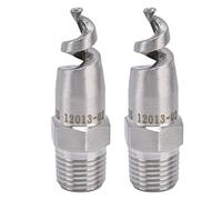 Spiral Nozzle Stainless Steel Wide Angle Atomization Cone Sprayer 2Pcs Set Kit for Cooling Desulfurization Firefighting High Pressure 120° Spray Angle 1/4in Thread Durable