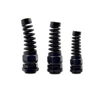 Spiral Nylon Joint Gasket ， Nylon Cable Gland Black White Multiple Sizes(Noir,PG13.5 5pcs)
