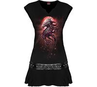 Spiral Oak Dragon - Stud Waist Mini Dress Black