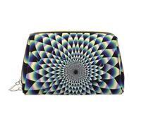 Spiral Optical Illusion Art Printed Makeup Bag for Women Portable Leather Make up Bag Travel Zipper Cosmetic Bags Organizer