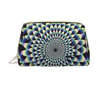 Spiral Optical Illusion Art Printed Small Makeup Bag Portable Leather Make up Bag Travel Zipper Cosmetic Bags Organizer for Women