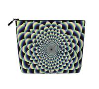 Spiral Optical Illusion Art Printed Travel Makeup Bag Imitation Linen Cosmetic Bags Waterproof Cosmetic Case Organizer for Women