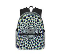 spiral optical illusion art School Backpack with Laptop Compartment | Lightweight Travel Backpack Oxford Cloth School Bag For Students Travel Work Daily Commute