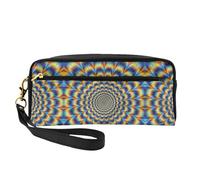 Spiral Optical Illusion GIF Double-Sided Printed Leather Portable Makeup Pouch-Multi-Purpose Cosmetic Bag, Pencil Case and Organizer for Women