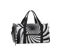 Spiral Optical Illusion GIF Duffel Bag with Shoe Compartment - Lightweight Water-Resistant Holdall Gym Bag with Built-in Wet and Dry Separation Pouch