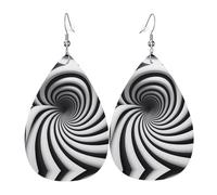 spiral optical illusion gif Leather earrings, European and American style earrings for young women, birthday gifts/Valentine's Day gifts