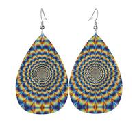Spiral Optical Illusion Gif Leather Earrings For Women Dangle, Piercing Teardrop Earrings Lightweight Jewelry Gifts For Women Girls