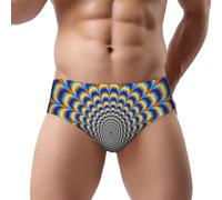 Spiral Optical Illusion Gif,Men's Briefs No Fly Underwear Support Pouch Comfort Soft Briefs for Men Multicolor
