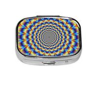Spiral Optical Illusion GIF,Meta Pill Box 2 Compartment Medicine Case,Portable Organizer