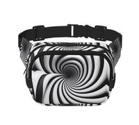 spiral optical illusion gif Pattern trendy fashionable waist bag, unisex travel sports messenger bag