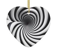 spiral optical illusion gif Patterned Heart-shaped ceramic ornaments for home wall decoration, garden parties, and Christmas tree decorations.