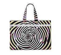 Spiral Optical Illusion Gif Print Canvas Tote Document Office Shopping Commuting Business Trips Storage File Bag