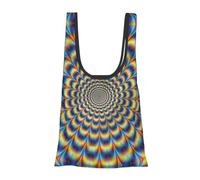 Spiral Optical Illusion GIF Print Foldable Reusable Grocery Bag Lightweight Shopping Tote for Groceries Travel Beach Eco-Friendly Compact Adventure Tote
