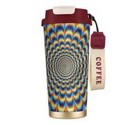 Spiral Optical Illusion Gif Print Insulated Coffee Mug, 316 Stainless Steel Vacuum Travel Cup, Keep Hot And Cold