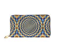 Spiral Optical Illusion GIF Print Women's Wallets Leather Wallets Credit Card Holders Zipper Closure Wallets Travel-Friendly Clutches